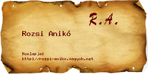 Rozsi Anikó névjegykártya